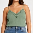 thumbnail image 3 of Perfectbot Women's Plus Size Lace Trim V-Neck Cami, Flowy Casual Spaghetti Strap Tank Top Sizes L-4X, 3 of 6