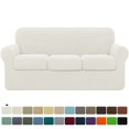 thumbnail image 1 of 2024 Textured Grid Stretch Sofa Cover Couch Slipcover with Separate Cushion Cover(Gray  Sofa), 1 of 6