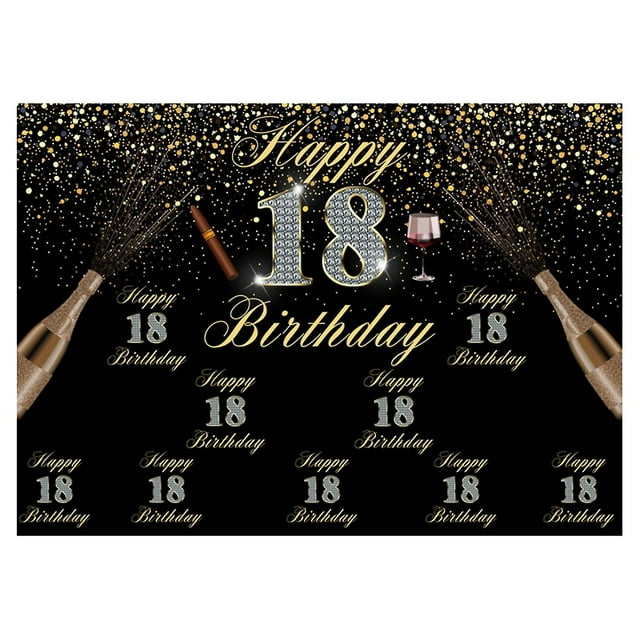 Telón de fondo Cubierta de fondo de cumpleaños rectangular de tela reutilizable exquisita para fiesta Jikaix