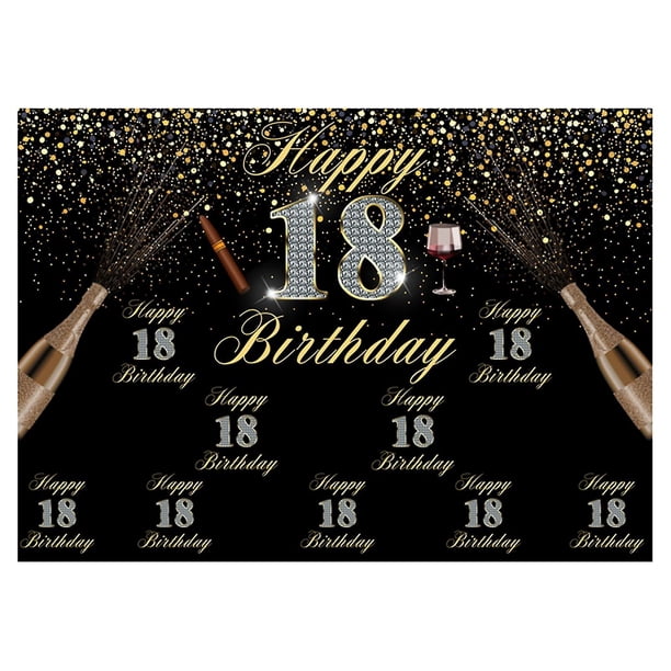 Telón de fondo Cubierta de fondo de cumpleaños rectangular de tela reutilizable exquisita para fiesta Jikaix