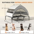thumbnail image 3 of PawHut Elevated Dog Bed, Portable Raised Pet Bed with Canopy, Bag, 3 of 10