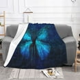 thumbnail image 3 of LNWH Super Soft Flannel Bed Blanket, Cozy Fluffy Warm All Seasons Fantasy Lie Butterfly Pattern Throw Blankets for Sofa Bedding, 80"x60", 3 of 8