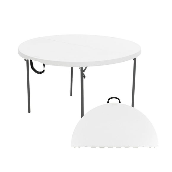 Lifetime 48" Fold-in-Half Round Commercial Grade Table, White Granite