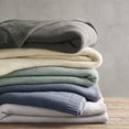 thumbnail image 3 of Bree Knit Blanket Ivory Full/Queen, 3 of 9
