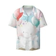 thumbnail image 2 of Lsque Cute Elephant print Men's Cuban Collar Short Sleeve Shirt Summer Beachwear Casual Button Down Fashionable Vacation Leisure Shirt-Medium, 2 of 7
