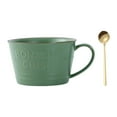 thumbnail image 3 of Taza de café Taza de leche con cuchara Taza de desayuno Tazón de avena para capuchino Caliente o Verde, 3 of 9