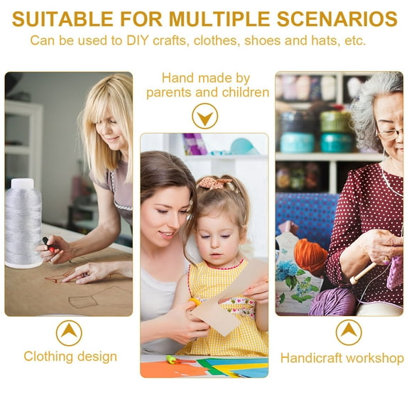 SOPOTUTU Stitching Sewing Thread Spool of Nylon Silver for Quilting 1Pcs