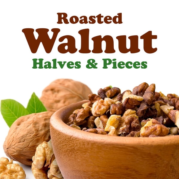 Dry Roasted Walnut Halves and Pieces, 1.5 Pounds – Vegan, Kosher, Bulk – by Food to Live