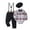 Plaid, variant on Baby Boys Outfits Clothes Set 0-24 Months Toddler Infant Party Romper Suspender Pants Beret Hat 4pcs