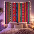 thumbnail image 2 of Geometric Composed Numerous With Vertical Bands Varying Widths, Mystical Fantasy for Space Lovers, Galaxy Room Decor, Housewarming Gift, Tapestry Wall Hanging for Bedroom and Dorm, 2 of 7