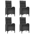 thumbnail image 2 of vidaXL 5 Piece Garden Dining Set with Cushions Black Poly Rattan, 2 of 5