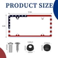 thumbnail image 2 of American Flag License Plate Frame - 2 Pack Stainless Steel Classic Patriotic USA Flag License Plate Holder Cover Rust-Proof Auto Parts Decoration with Screws 4 Holes, 2 of 12