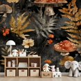 thumbnail image 7 of Peel and Stick Wallpaper Wall Murals Mushroom Boho Black Brown Mushroom Forest 69"H x 96"W Removable Wall Paper Self-Adhesive Wall Decor for Bedroom Living Room Nursery, 7 of 7