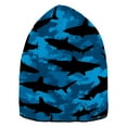 thumbnail image 6 of joogoo Shark Silhouette-s1 Beanie Hats Cuffed Winter Warm Knit Thick Beanies, 6 of 7