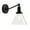 Black, variant on Pathson Light Industrial Slope Pole Wall Sconce Funnel Clear Glass Shade Light Lamp Fixture