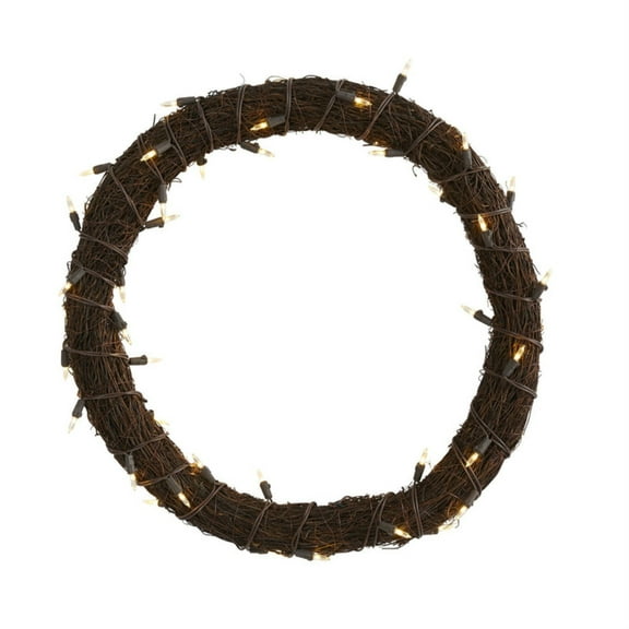20 Vine Wreath with 50 White Warm LED Lights