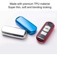 thumbnail image 2 of Topsmart Chrome Finish TPU Car Key Protector Remote Smart Key Cover Fob Case Shell for Mazda 2 3 5 6 CX-3 CX-5 CX-7, 2 of 5