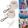 thumbnail image 2 of Pebbuoy 2Pcs/Set Flag Pole Clips 360-degree Rotating Flagpole Rings Wind-resistant Flagpole Buckle Tangle-Free Swivel Weatherproof Flagpole Buckles for 2X3 3X5 4X6 Flags, 2 of 7