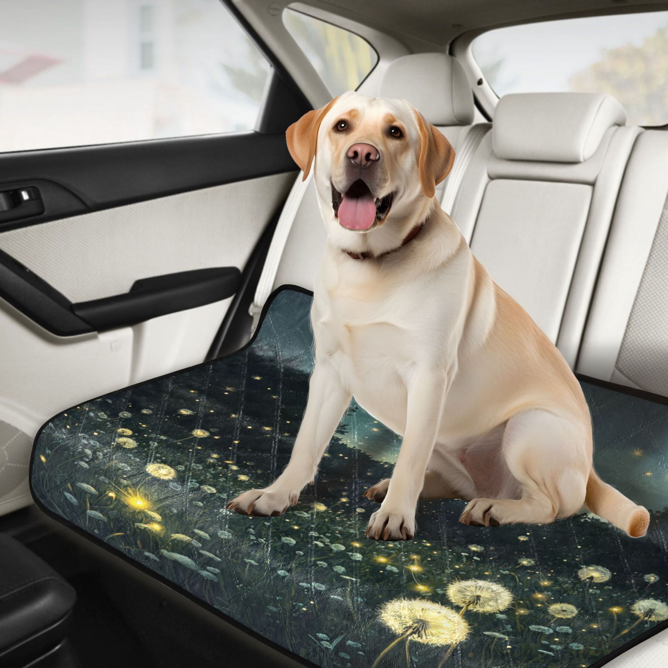 Qxltty Fireflies in Dandelions Cat litter Pads Pet Set of 2 Diaper Mats Center Anti-leakage Layer Absorbent Soft and Comfortable