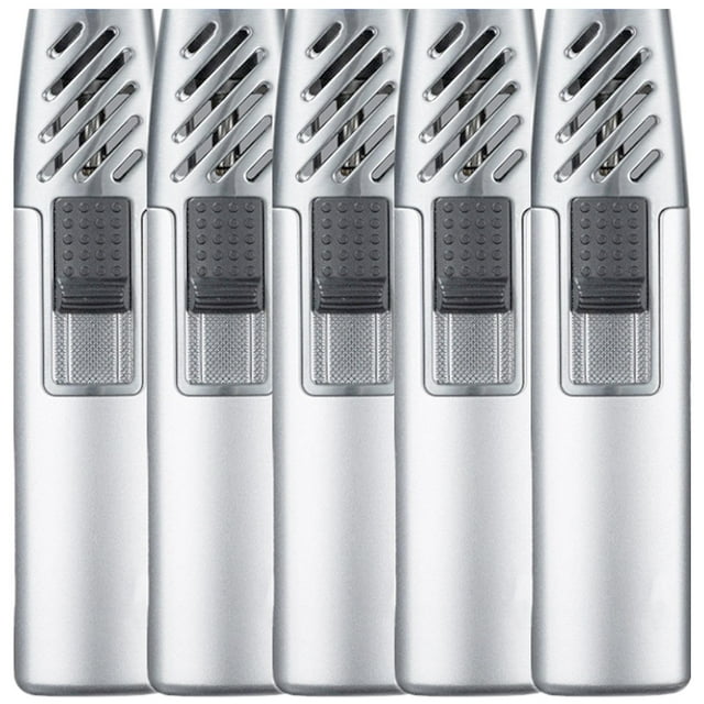 Encendedor Recargable TorchySilver 5 Pzas Plata Recargable Metal Gas Butano.