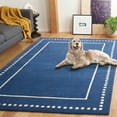 thumbnail image 3 of SAFAVIEH Bella Danita Bordered Wool Area Rug, Navy Blue/Ivory, 6' x 9', 3 of 12