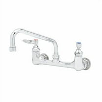 T&S Brass - Double Pantry Faucet, Wall Mount, 8'' Centers, 8'' Swing Nozzle, Eternas w/ Lever Handles ( B-0230-LN & 060X )
