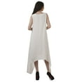 thumbnail image 4 of Moomaya Robe de Plage pour Femmes Sans Manches en Rayonne Unie à Ourlet Asymétrique pour Fête, 4 of 5