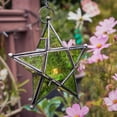 thumbnail image 3 of In the Breeze 9216 — Green 5-Point Star Tealight Lantern — Moroccan-Style Boho Chic Glass and Metal Tealight Hanging Lantern, 3 of 5