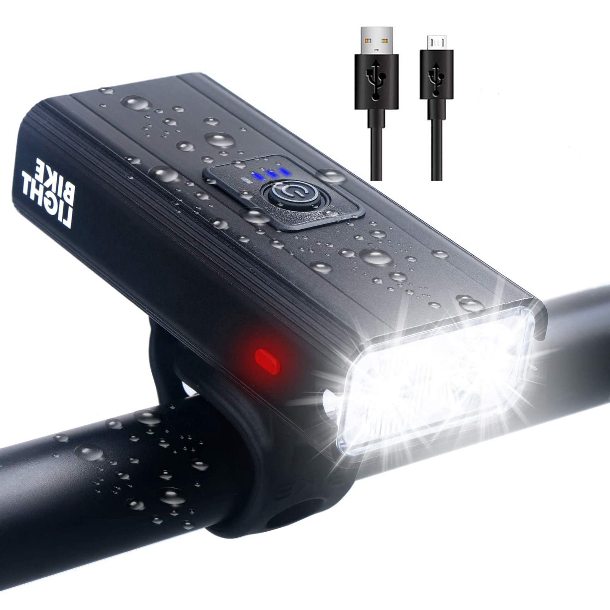 1600 Lumens Bike Lights, USB Rechargeable Bicycle Lamp, Waterproof, LED