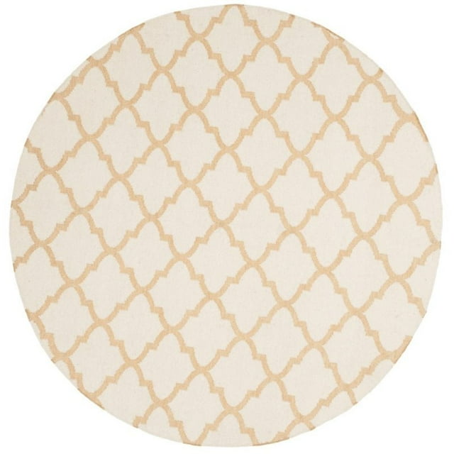 Safavieh Dhurries 6' Round Hand Woven Flat Weave Wool Rug