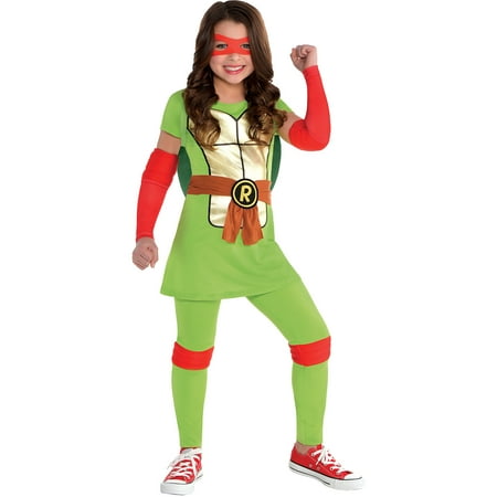 (Size M) Amscan Teenage Mutant Ninja Turtles Raphael Halloween Costume for Girls, Medium, with Included Accessories