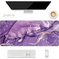 thumbnail image 2 of Desk Mat, Large Mouse Pad, 31.5" x 11.8" XXL Extended Gaming Mousepad, Desktop Decor Desk Pad, Cute Men Women Office Supplies and Accessories, XL Mouse Pad for Laptop & Keyboard, Purple Marble, 2 of 6