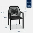 thumbnail image 2 of Best Choice Products Set of 2 Indoor/Outdoor Aluminum Woven Rope Dining Chairs w/ Armrests - Black/Obsidian, 2 of 7