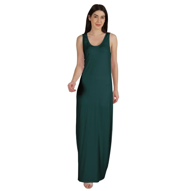 Inkmeso Basics Robe Longue Débardeur Sans Manches pour Femmes Décontractée d'Été de Tous les Jours en Jersey