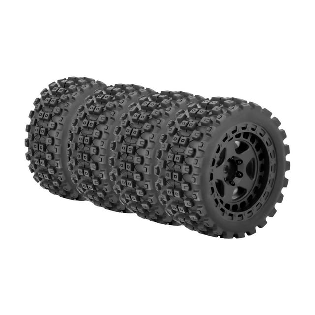 HILABEE 4 Pieces RC Car Rubber Tires Good Grip Rally Tyres Replace Parts Wheel Tires Set Black