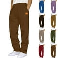 thumbnail image 5 of Mens Fleece Sweatpants Lightweight Elastic Waist Baggy Pants Drawstring Hiking Jogger Loose Wide Leg Pants with Pockets, 5 of 5