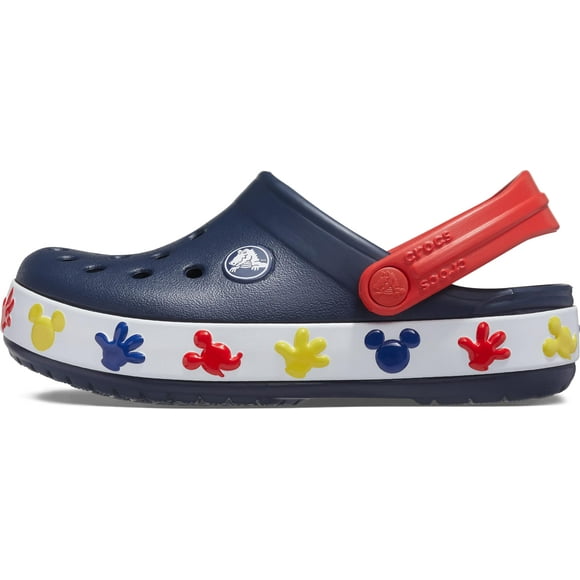 Crocs Kids' Mickey Mouse Light Up Clog | Disney Light Up Shoes, Navy/White, 3 Little Kid
