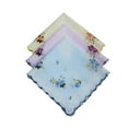 thumbnail image 3 of YUUZONE 3 Pieces Assorted Print Floral Handkerchiefs Wavy Edge Hankies for Graduation, 3 of 19