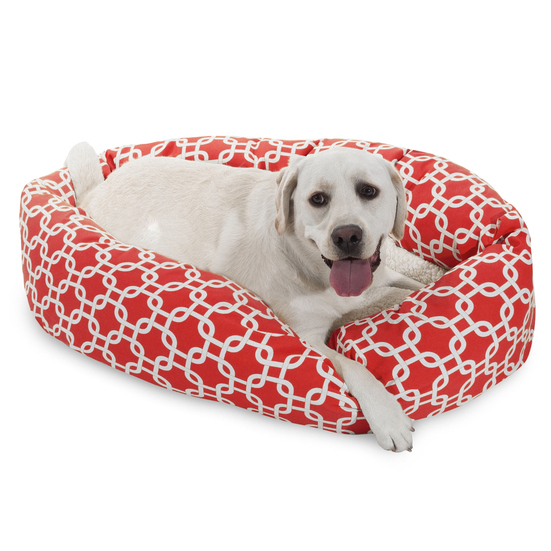 large red dog bed