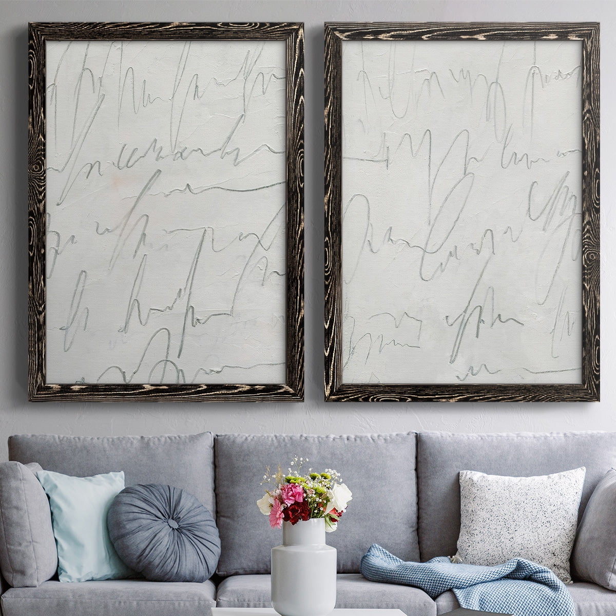 Scrabble I - Premium Framed Canvas 2 Piece Set - Ready to Hang