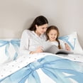 thumbnail image 4 of Erosebridal Blue Bowknot Bedding Comforter Set for Girls, Monogrammed V King Bedding Sets, Reversible 7 Pieces, 4 of 6