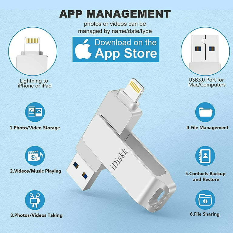256GB Photo-Stick-for-iPhone, Apple MFi Cetified USB Flash Drive