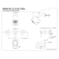 thumbnail image 2 of Kingston Brass KBX8131DL Concord Three-Handle Tub & Shower Faucet, Polished Chrome, 2 of 3