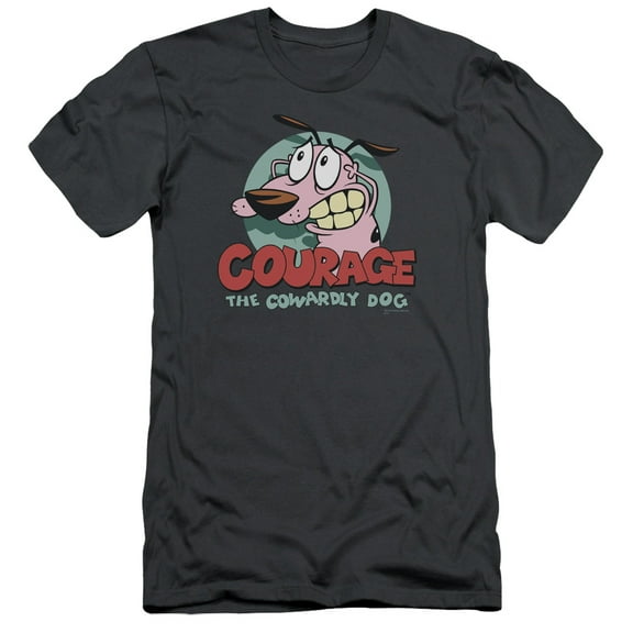 Courage The Cowardly Dog Courage S/S Adult 30/1 T-Shirt Charcoal