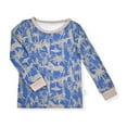 thumbnail image 2 of Sleep On It Infant Boys 2-Piece Super Soft Jersey Snug-Fit Pajama Set with Matching Socks - Jungle Safari - Blue & Beige, 24M, 2 of 4