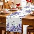 thumbnail image 5 of Eucalyptus Lavender Table Runner 48 Inches Long Farmhouse Dress Scarves, Botanical Watercolor Flowers Leaves Dining Tablerunner for Coffee Table/Kitchen Island/Party Décor, 13" x 48", 5 of 8