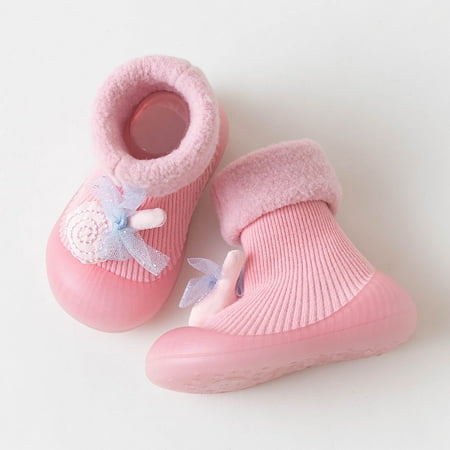 

kpoplk Baby Sneakers Children Anti Slip Shoes Baby Girl Cotton Non Slip Floor Socks Baby Boy Rubber Sole Boys Sneakers(Grey)
