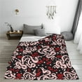 thumbnail image 5 of Salouo Snake And Rose Print Bed Blankets,Flannel Blanket Comfortable Air Conditioning Blanket Lightweight Blanket for Sofa Bed Travel & Couch -80"x60", 5 of 8