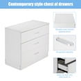 thumbnail image 5 of PAPROOS 3 Drawer Dresser, Bedroom Chest of Drawers, Wood Dresser Organizer Cabinet, Modern Small Dresser Storage Cabinet, Easy Assembly, White, 5 of 11