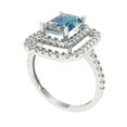 thumbnail image 2 of Halo Engagement Ring for Women - 2.62ct Blue Moissanite in 14K White Gold Promise Ring, 2 of 6